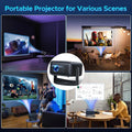 5G 4K Mini Projector Black with WiFi 6, Bluetooth, HDMI, USB, Android 11, 720P Resolution
