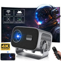 5G 4K Smart Projector Black with WiFi, Bluetooth, HDMI, USB for Home Theater