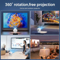 White 5G 4K Smart LED Projector in Black with Bluetooth and WiFi for Home Theater