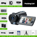 5K Video Camera with 56MP Dual Lens, WiFi, IR Night Vision, and 64GB SD Card in Black