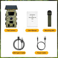 4K 60MP Black Solar Trail Camera with Night Vision and Wi-Fi Connectivity