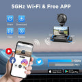 4K 360° Dual Dash Cam with 5G WiFi and GPS, Black, 2K Front and Rear Car Camera, Night Vision