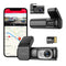 2 Channel 4K Dashcam with 1080P, 5G WiFi, GPS, Parking Monitor, Voice Control, Free 64GB TF Card