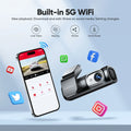 2 Channel 4K Dashcam with 1080P, 5G WiFi, GPS, Parking Monitor, Voice Control, Free 64GB TF Card