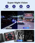3 Channel Dash Cam in Black with WiFi, GPS, 4K+1080P+2.5K, 64GB Card, Parking Mode