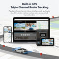 4K 3 Channel Dash Cam with 5G WiFi, Front, Rear, and Inside Recording, Free 64GB SD Card