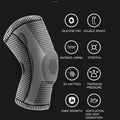 Black Knee Compression Sleeve for Sports, Arthritis Relief, Silicone Support, Size L