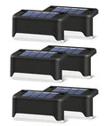 Multicoloured warm Solar LED Deck Lights - 4-Pack Warm White Outdoor Pathway and Stair Lamps, Black, IP65 Waterproof