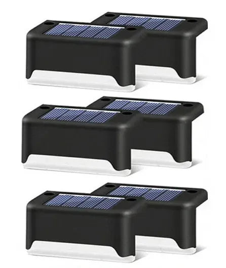 Multicoloured warm Solar LED Deck Lights - 4-Pack Warm White Outdoor Pathway and Stair Lamps, Black, IP65 Waterproof