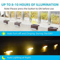 Multicoloured warm Solar LED Deck Lights - 4-Pack Warm White Outdoor Pathway and Stair Lamps, Black, IP65 Waterproof