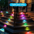 Multicoloured warm Solar LED Deck Lights - 4-Pack Warm White Outdoor Pathway and Step Lamps