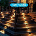 Multicoloured warm Outdoor Solar LED Deck Lights - Warm White, Black, 12-Pack for Garden, Patio, Pathway, Stairs