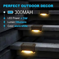 Outdoor Solar LED Deck Lights - 12-Pack Multicoloured Warm White Pathway and Garden Lamps