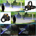 USB Rechargeable Black T6 LED Headlamp with Motion Sensor for Outdoor Camping and Fishing