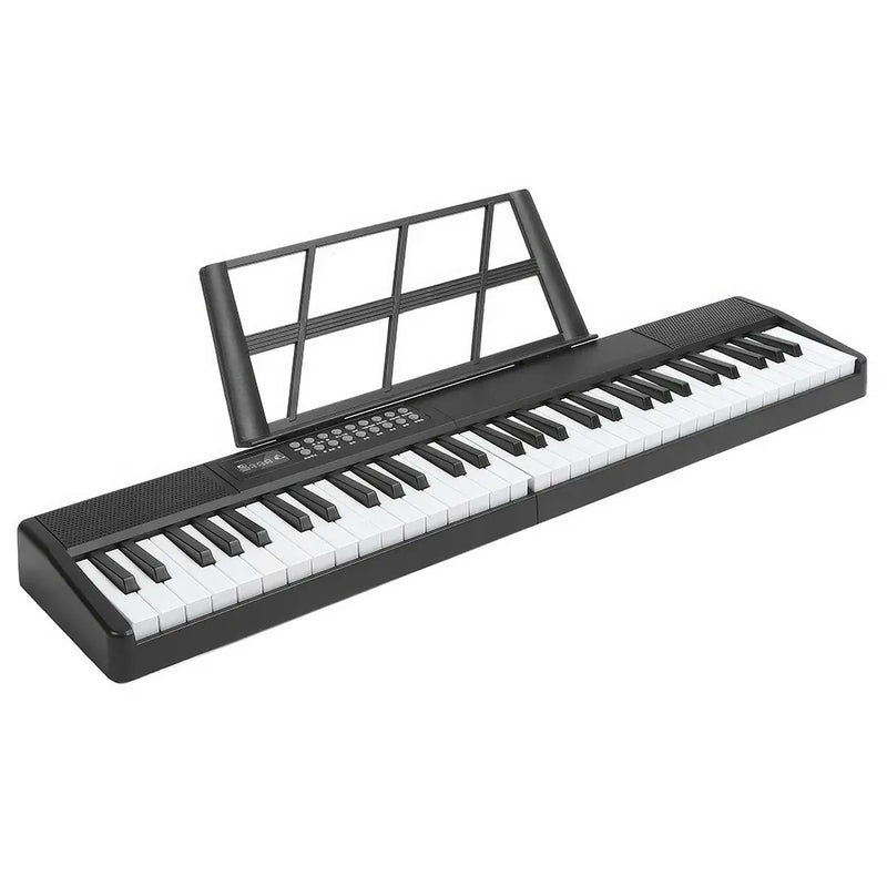 61-Key Black Electronic Digital Piano Keyboard with Built-In Speaker and Microphone