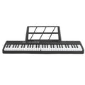 61-Key Black Electronic Digital Piano Keyboard with Built-In Speaker and Microphone