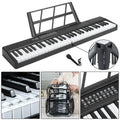 61-Key Black Electronic Digital Piano Keyboard with Built-In Speaker and Microphone
