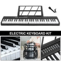 61-Key Black Electronic Digital Piano Keyboard with Built-In Speaker and Microphone