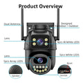 4K 8MP Wireless IP Camera in Black with Outdoor PTZ and Night Vision