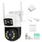 White Wireless 4K Outdoor Security Camera, Waterproof IP Surveillance, Dual-Lens, Black
