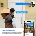 White Wireless 4K Outdoor Security Camera, Waterproof IP Surveillance, Dual-Lens, Black