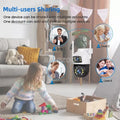 White Wireless 4K Outdoor Security Camera, Waterproof IP Surveillance, Dual-Lens, Black