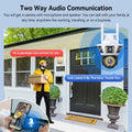 Outdoor 1080P HD WiFi Wireless PTZ IP Security Camera in Black with Auto Tracking