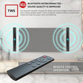 Wireless Bluetooth 5.0 Black Sound Bar Speaker with RGB Light, 538x73x48mm