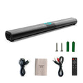 Wireless Bluetooth 5.0 Black Sound Bar Speaker with RGB Light, 538x73x48mm