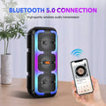 Portable Black Wireless Bluetooth Speaker with Dual Stereo Subwoofer and RGB Lights