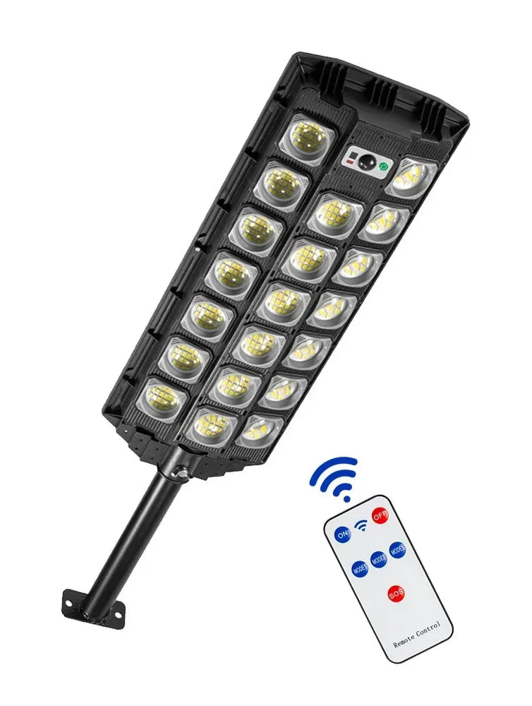 5000W Solar Street LED Light with Radar Sensor and Remote Control, Black