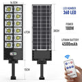 5000W Solar Street LED Light with Radar Sensor and Remote Control, Black
