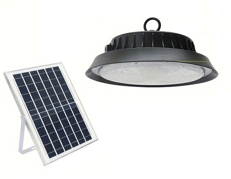 Solar Power Outdoor UFO LED High Bay Light 100W Black for Shed Garage Shop