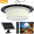 3000LM Black Solar Shed Light with 244 LEDs, Remote Control, 5 Modes, IP65 Waterproof