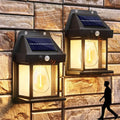 4 Pack Black Solar Wall Light with Motion Sensor and 3 Lighting Modes - 2x
