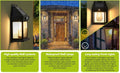 4 Pack Black Solar Wall Light with Motion Sensor and 3 Lighting Modes - 4x