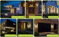 4 Pack Black Solar Wall Light with Motion Sensor and 3 Lighting Modes - 4x