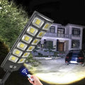 2-Pack 80000LM Black Solar Street Light with 504 LEDs and Remote Control