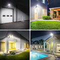 2-Pack 80000LM Black Solar Street Light with 504 LEDs and Remote Control