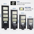 Solar LED Street Light with Radar Sensor, Black, 640W, Outdoor Flood Lamp