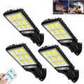 8-Pack 9000W Black Solar Security Lights with PIR Motion Sensor for Outdoor Use - Pack of 4