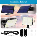 190 LED Black Solar Powered Motion Sensor Outdoor Security Flood Light