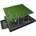 Portable Indoor Dog Potty Training Grass Mat in Black, 1060x410x70mm