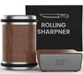Premium Rolling Knife Sharpener in Black, Manual, Stainless Steel, 14x12x6cm