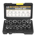 15-Piece Black Impact Damaged Bolt Nut Screw Remover Tool Kit