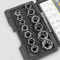 15-Piece Black Impact Damaged Bolt Nut Screw Remover Tool Kit