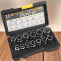 15-Piece Black Impact Damaged Bolt Nut Screw Remover Tool Kit