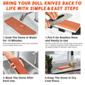 Red Dual Whetstone Knife Sharpener Set 400/8000 Grit with Silicone Base and Angle Guide