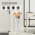 Metal Umbrella Stand in White, 15x15x42cm, Holds 4-6 Long Umbrellas