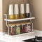 Two-Tier Kitchen Storage Rack Organizer in White with Removable Trays, 30.5x12.2x20.3cm